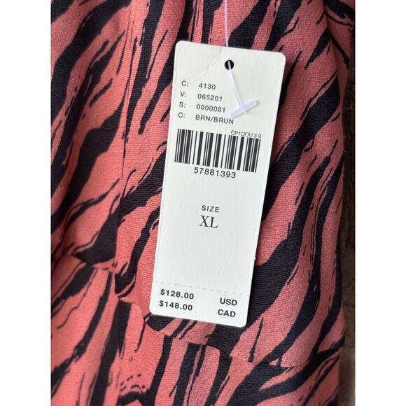 ANTHROPOLOGIE Elyse Midi Dress Tiger Stripe XL Animal Print Safari Vintage Edge - Picture 9 of 13